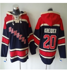 New York Rangers #20 Chris Kreider Blue Sawyer Hooded Sweatshirt Stitched NHL jersey