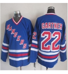 New York Rangers #22 Mike Gartner Blue CCM Heroes of Hockey Alumni Stitched NHL Jersey