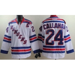 New York Rangers #24 Ryan Callahan white jeseys