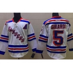 New York Rangers #5 Dan Girardi White Stitched NHL Jersey