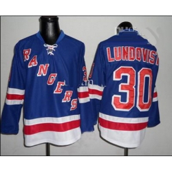 New York Rangers Jerseys #30 Lundqvist Blue Jersey