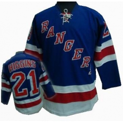 RBK hockey jerseys NY Rangers #21 HIGGINS blue
