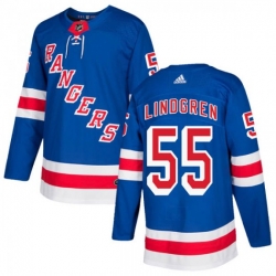 Ryan Lindgren New York Rangers Men Adidas Authentic Royal Blue Home Jersey