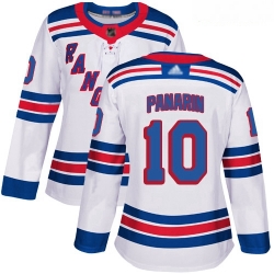 Rangers #10 Artemi Panarin White Road Authentic Women Stitched Hockey Jersey
