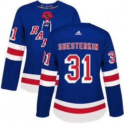 Women Adidas New York Rangers 31 Igor Shesterkin Royal Blue Home NHL Jersey