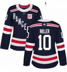 Womens Adidas New York Rangers 10 JT Miller Authentic Navy Blue 2018 Winter Classic NHL Jersey 