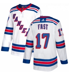 Womens Adidas New York Rangers 17 Jesper Fast Authentic White Away NHL Jersey 