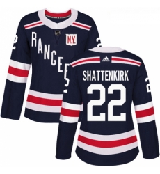 Womens Adidas New York Rangers 22 Kevin Shattenkirk Authentic Navy Blue 2018 Winter Classic NHL Jersey 