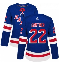 Womens Adidas New York Rangers 22 Mike Gartner Premier Royal Blue Home NHL Jersey 
