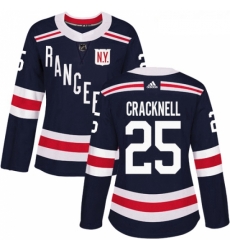 Womens Adidas New York Rangers 25 Adam Cracknell Authentic Navy Blue 2018 Winter Classic NHL Jersey 