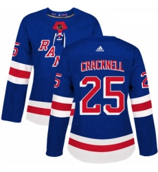 Womens Adidas New York Rangers 25 Adam Cracknell Authentic Royal Blue Home NHL Jersey 