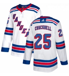 Womens Adidas New York Rangers 25 Adam Cracknell Authentic White Away NHL Jersey 
