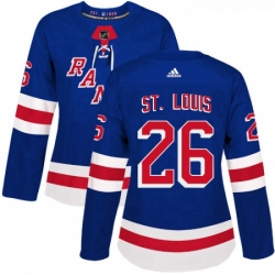 Womens Adidas New York Rangers 26 Martin St Louis Authentic Royal Blue Home NHL Jersey 
