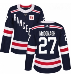 Womens Adidas New York Rangers 27 Ryan McDonagh Authentic Navy Blue 2018 Winter Classic NHL Jersey 