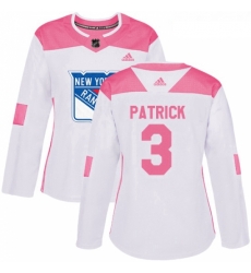 Womens Adidas New York Rangers 3 James Patrick Authentic WhitePink Fashion NHL Jersey 