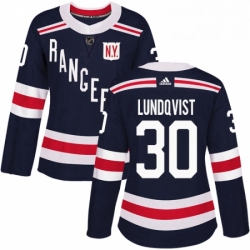 Womens Adidas New York Rangers 30 Henrik Lundqvist Authentic Navy Blue 2018 Winter Classic NHL Jersey 