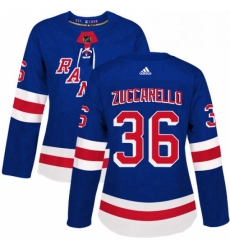 Womens Adidas New York Rangers 36 Mats Zuccarello Authentic Royal Blue Home NHL Jersey 