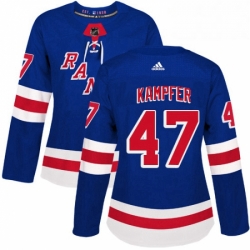 Womens Adidas New York Rangers 47 Steven Kampfer Premier Royal Blue Home NHL Jersey 