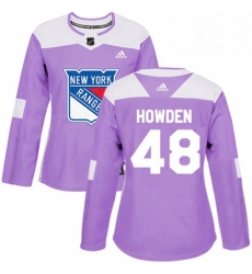 Womens Adidas New York Rangers 48 Brett Howden Authentic Purple Fights Cancer Practice NHL Jersey 