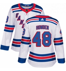 Womens Adidas New York Rangers 48 Brett Howden Authentic White Away NHL Jersey 
