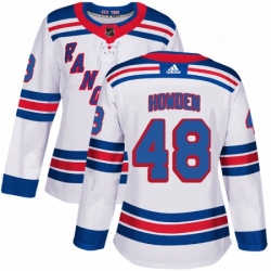 Womens Adidas New York Rangers 48 Brett Howden Authentic White Away NHL Jersey 