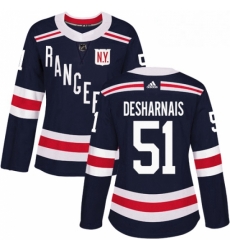 Womens Adidas New York Rangers 51 David Desharnais Authentic Navy Blue 2018 Winter Classic NHL Jersey 
