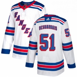 Womens Adidas New York Rangers 51 David Desharnais Authentic White Away NHL Jersey 
