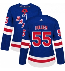 Womens Adidas New York Rangers 55 Nick Holden Authentic Royal Blue Home NHL Jersey 