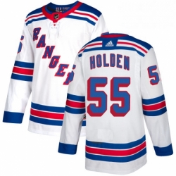 Womens Adidas New York Rangers 55 Nick Holden Authentic White Away NHL Jersey 