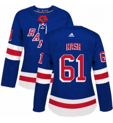 Womens Adidas New York Rangers 61 Rick Nash Premier Royal Blue Home NHL Jersey 