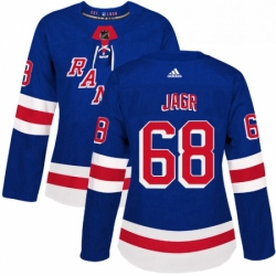 Womens Adidas New York Rangers 68 Jaromir Jagr Authentic Royal Blue Home NHL Jersey 