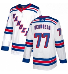 Womens Adidas New York Rangers 77 Anthony DeAngelo Authentic White Away NHL Jersey 