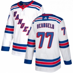 Womens Adidas New York Rangers 77 Anthony DeAngelo Authentic White Away NHL Jersey 