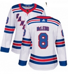 Womens Adidas New York Rangers 8 Cody McLeod Authentic White Away NHL Jersey 