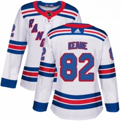 Womens Adidas New York Rangers 82 Joey Keane Authentic White Away NHL Jersey 