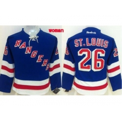 Womens New York Rangers #26 Martin St.Louis Blue Home Stitched NHL Jersey