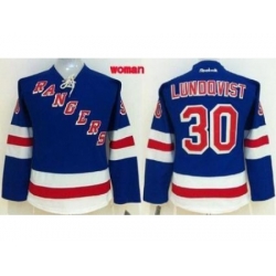 Women's New York Rangers #30 Henrik Lundqvist Blue Home Stitched NHL Jersey