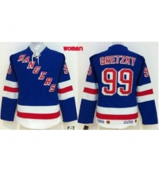 Women's New York Rangers #99 Wayne Gretzky Blue Home Stitched NHL Jersey