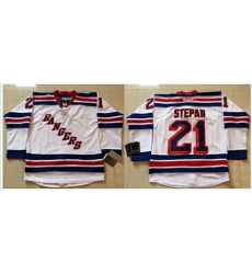 Kid New York Rangers Hockey Jerseys #21 Derek Stepan Jersey Authentic white Youth Jerseys