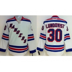 Kids New York Rangers #30 Henrik Lundqvist White NHL Jerseys