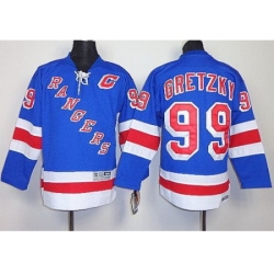 Kids New York Rangers #99 Wayne Gretzky Blue NHL Jerseys