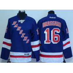 Rangers #16 Derick Brassard Blue Home Stitched Youth NHL Jersey