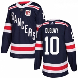 Youth Adidas New York Rangers 10 Ron Duguay Authentic Navy Blue 2018 Winter Classic NHL Jersey 