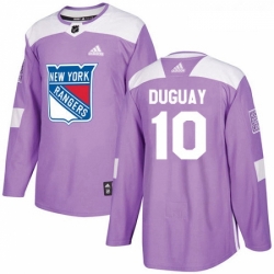 Youth Adidas New York Rangers 10 Ron Duguay Authentic Purple Fights Cancer Practice NHL Jersey 