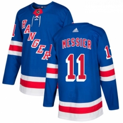 Youth Adidas New York Rangers 11 Mark Messier Authentic Royal Blue Home NHL Jersey 