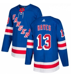 Youth Adidas New York Rangers 13 Kevin Hayes Authentic Royal Blue Home NHL Jersey 