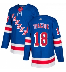 Youth Adidas New York Rangers 18 Walt Tkaczuk Authentic Royal Blue Home NHL Jersey 