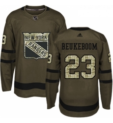 Youth Adidas New York Rangers 23 Jeff Beukeboom Premier Green Salute to Service NHL Jersey 