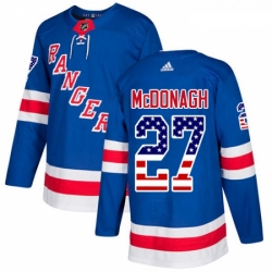 Youth Adidas New York Rangers 27 Ryan McDonagh Authentic Royal Blue USA Flag Fashion NHL Jersey 