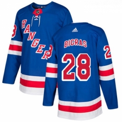 Youth Adidas New York Rangers 28 Chris Bigras Premier Royal Blue Home NHL Jersey 
